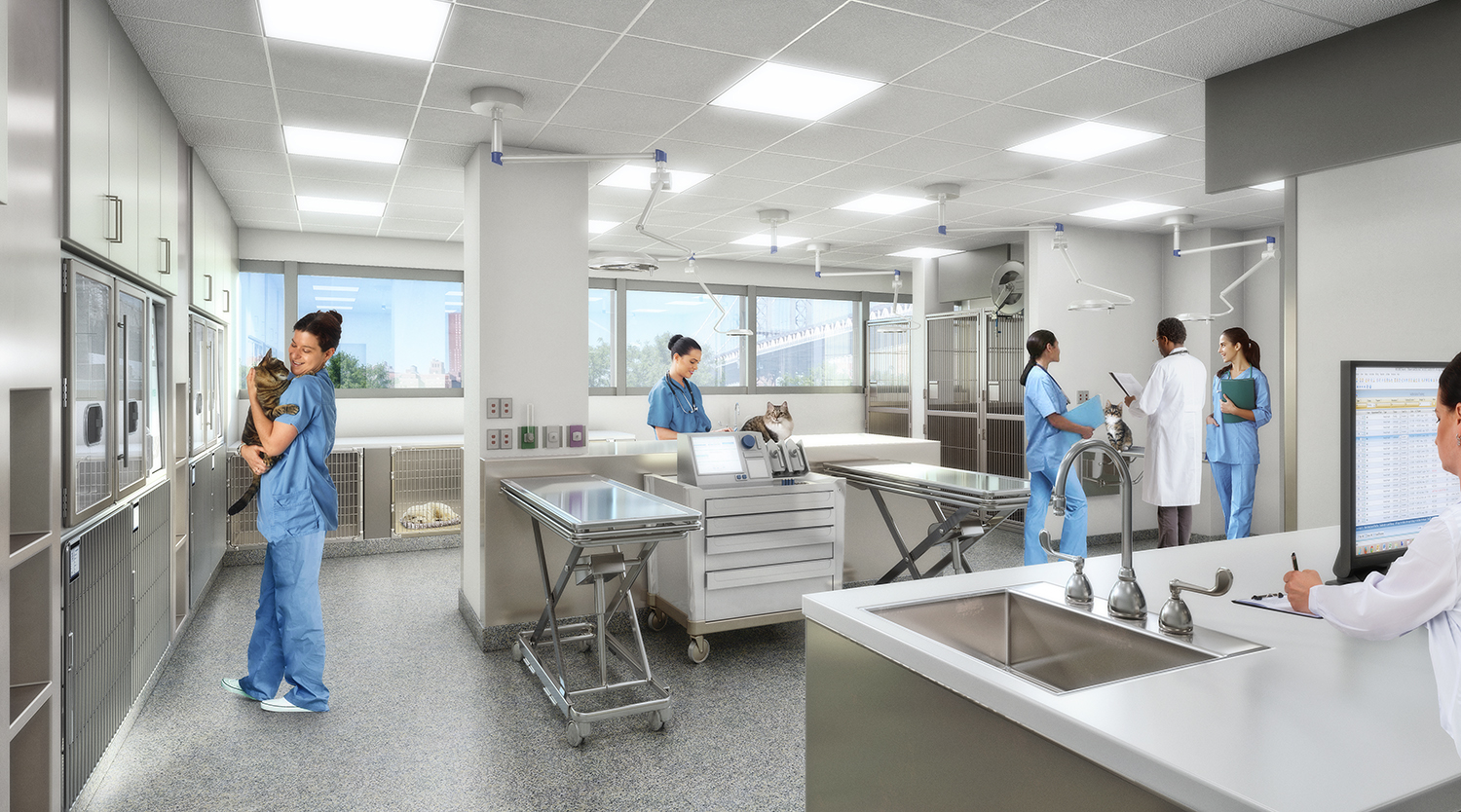 A rendering of the interior of a hospital.